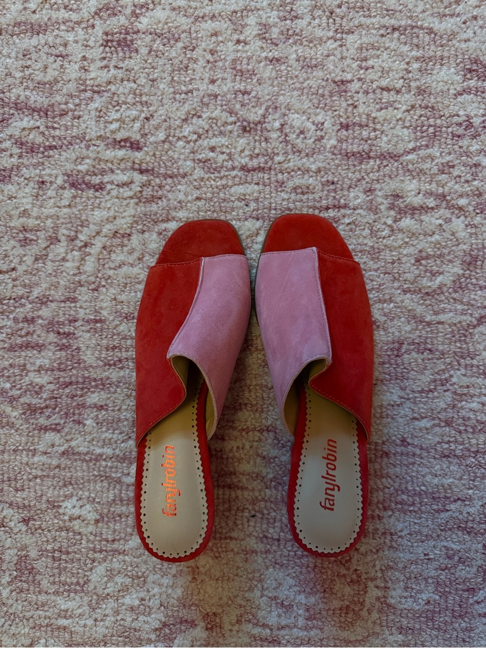 Urban Outfitters Two-Tone Pink & Red Suede Heels